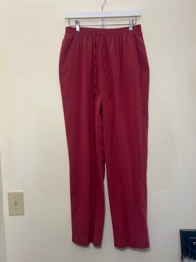 Alfred Dunner Women's Elastic Waist Drawstring Pants - Deep Berry